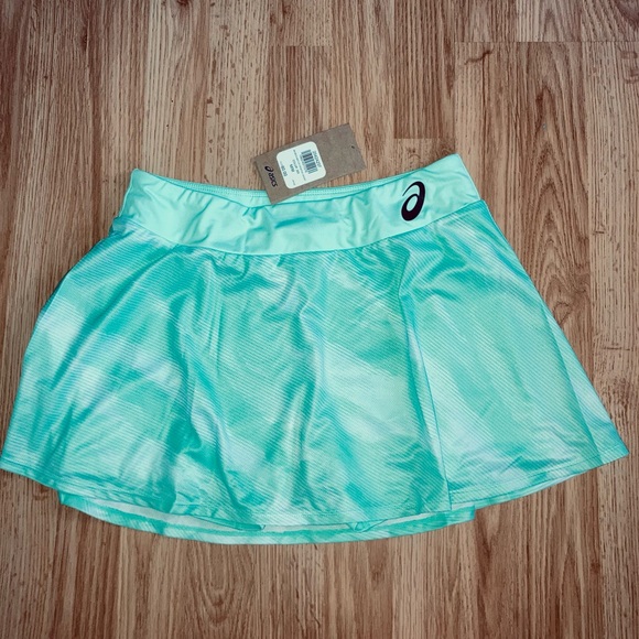 NWT ASICS Match Graphic Tennis Skort Fresh Ice Mint Green sz Medium - Picture 3 of 13